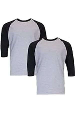 Gildan Camiseta raglán 3/4 de algodón Pesado, Estilo G5700, Paquete de 2, Sport Grey/Black, S (Pack de 2) para Hombre