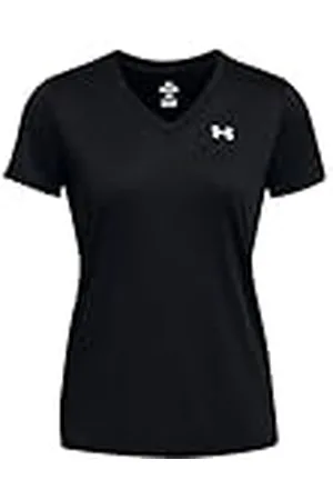 Under Armour Tech SSV Solid Camiseta de manga corta para mujer con cuello de pico, ligera camiseta de deporte, color /blanco