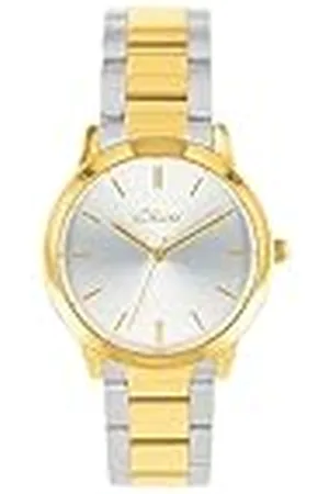 QS by s.Oliver Reloj de Pulsera señoras Reloj de Cuarzo analógico, con Brazalete de Acero Inoxidable, Oro, 3 Bar Resistente al Agua, Viene en Caja de Regalo, 2038380