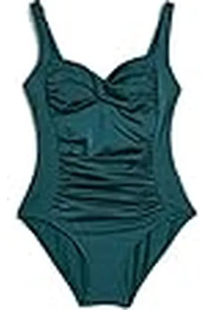 Koton Padded Thick Strappy Gimped Basic Swimsuit Traje de baño, Oil Green (Pt1), 36 para Mujer