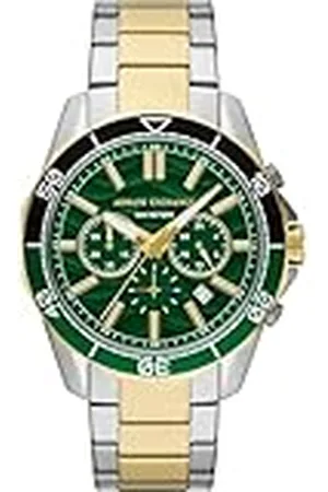 Armani Exchange Reloj Hombre, Movimiento cronógrafo de Cuarzo y Caja de 44mm con Correa de Acero Inoxidable