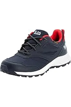 Jack Wolfskin Woodland Texapore Low K, Zapatillas para Caminar, Azul Oscuro/Rojo, 31 EU