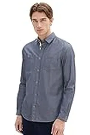 TOM TAILOR Camisa de Corte Regular con Bolsillos en el Pecho, , XXL para Hombre