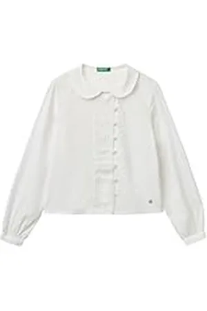 Benetton Camisa 5rzpcq03h, Color Blanco, 130 cm para Niñas