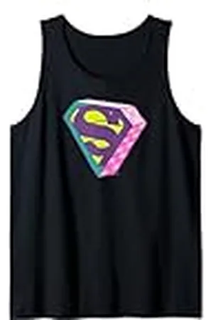 Amazon Logotipo 3D en forma de tablero de ajedrez brillante de Superman de DC Comics Camiseta sin Mangas