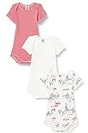 Petit Bateau Body a rayas de manga corta (Pack de 3) para Unisex bebé, , 12 meses