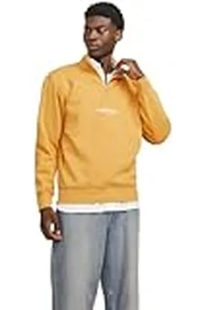 JACK & JONES Jorvesterbro-Sudadera con Cremallera Hn Noos, Amarillo Miel, S para Hombre