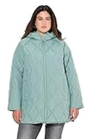Ulla Popken Hyprar Long-steppjacke, Wasserabweisend, 2-Wege-Zipper Chaqueta Acolchada, , 48-50 Mujeres
