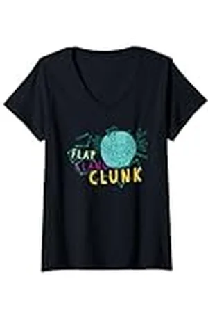 Clangers Mujer Solapa de pollo The Iron Clang Clunk Retro Camiseta Cuello V
