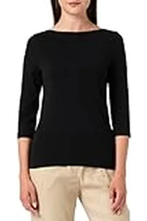 VERO MODA Camiseta elástica de Manga 3/4 para Mujer Cuello de Barco básico Top Ajustado de Manga Larga de Ajuste Regular VMPANDA, Color: , Talla:XS