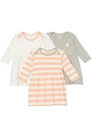 Amazon Vestido de Algodón de Manga Larga Bebé Niña, Pack de 3, , 24 Meses