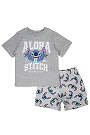 Disney LILO & STITCH, Conjunto de 2 piezas, Camiseta + Pantalones cortos, Niños, (2 a 8 años), Unisex, Niño, Niña, Suave, Lindo, Cálido, Camiseta, Pantalones, Modelo DIS LIS 5204C234 S2-6A
