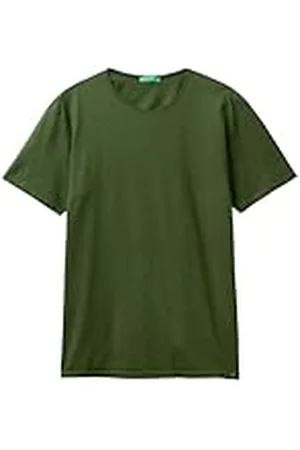 Benetton T-Shirt 3je1j19a5, Camiseta Hombre, Verde Militar Oscuro 35y, M