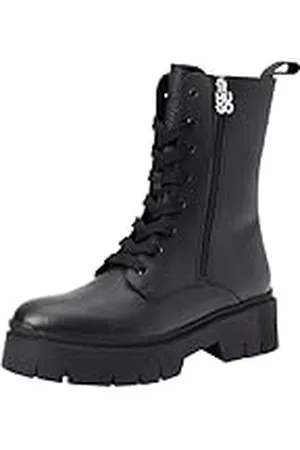 HUGO BOSS Kris_LaceUpBoot_GRLT, botín Mujer, Black, 35 EU