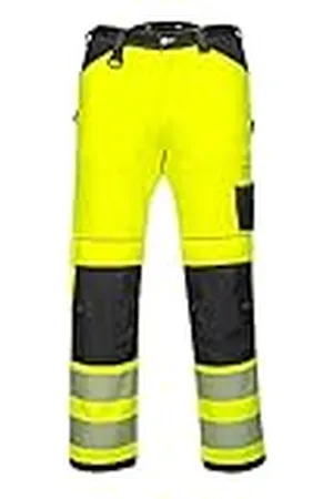 Portwest PW3 Hi-Vis, pantalón de Trabajo, tamaño: 41, Color: Amarillo/Negro, PW340YBR41