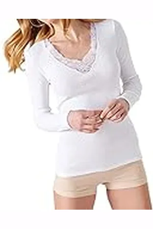 Damart Camiseta de Manga Larga de Tejido Calado Thermolactyl Ropa Interior, , M para Mujer