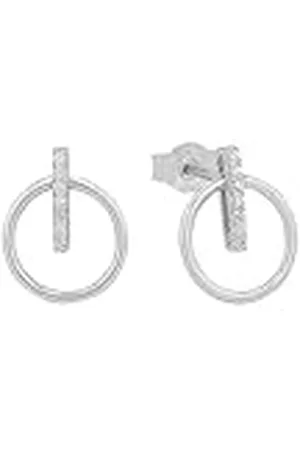 Amor Pendientes de de ley 925, con sintetizador de circonitas cúbicas, 1,1 cm, , Se entrega en estuche de regalo