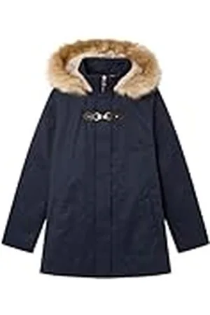Springfield Parka con Capucha Interior De Pelo, Cierre Delantero con Botones Y Bolsillos con Cremallera Y Ribete Chaqueta, , XL para Mujer