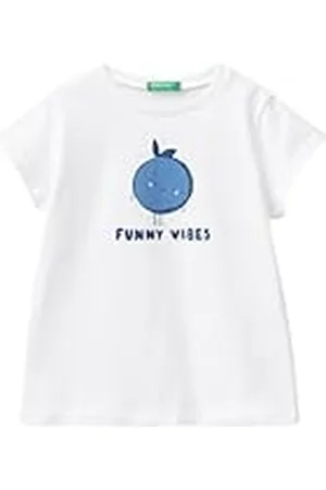 Benetton Camiseta 3i1xg10eg, Color Blanco, 104 cm para Niñas