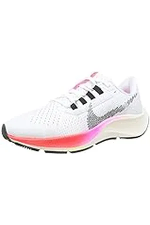 Nike Air Zoom Pegasus 38, Zapatillas de Running Mujer, White/Black/Football Grey/Pink, 43 EU