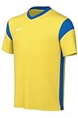 Nike Unisex Niños Camiseta de Fútbol de Manga Corta Y Nk Df Prk Drb III Jsy Ss, Tour Amarillo y Azul Real, Azul Real y Blanco, CW3833-720, L