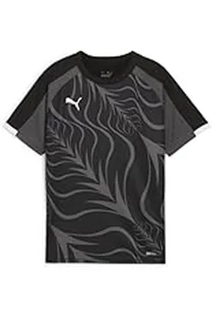 PUMA IndividualLIGA Graphic Jersey Jr, Camisetas Niños Unisex, Black-Shadow Gray, 659525
