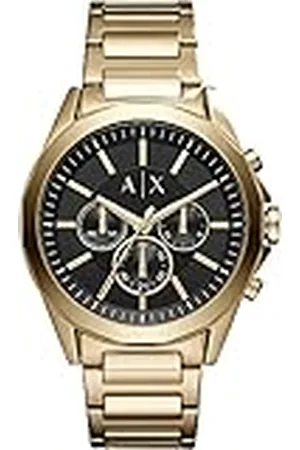 Armani Exchange Reloj Hombre, Movimiento cronógrafo, caja 44mm Acero Inoxidable Dorado con correa Acero Inoxidable, AX2611