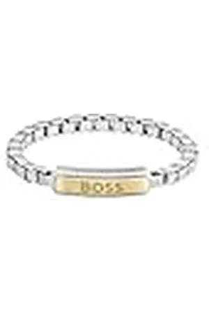 HUGO BOSS Jewelry Pulsera de Cadena para Hombre Colección DEVON en Acero Inoxidable con una Placa Grabada - 1580597M