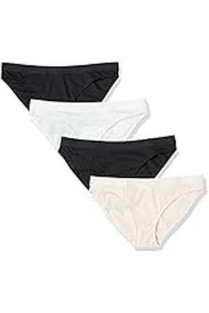 Amazon Braga Tipo Bikini de Punto Acanalado Mujer, Pack de 4, , 38
