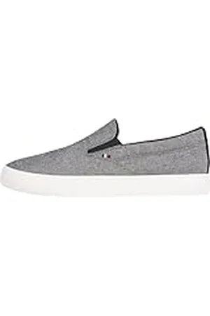 Tommy Hilfiger Sneaker con suela vulcanizada Hombre Low Slip On Mocasín, (Black), 43