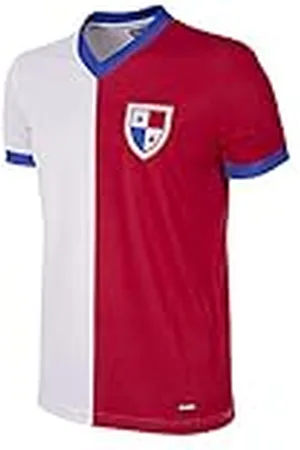 Copa Camiseta de fútbol Retro Panamá 1986 para Hombre, Hombre, Camiseta Retro de fútbol con Cuello en V., 241, Rojo/Blanco, XXL