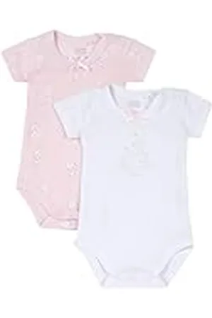 chicco Body Recién Nacido, Conjunto de 2 Bodies de Manga Corta, con Cómoda Apertura con Botones, en Suave Algodón, Lavables en Lavadora, Ropa Bebé 0-24 Meses, Diseñado en Italia