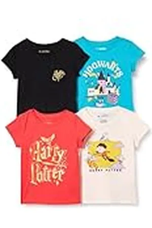 Amazon Harry Potter Camisetas de Manga Corta Niña, Pack de 4, , 4 años