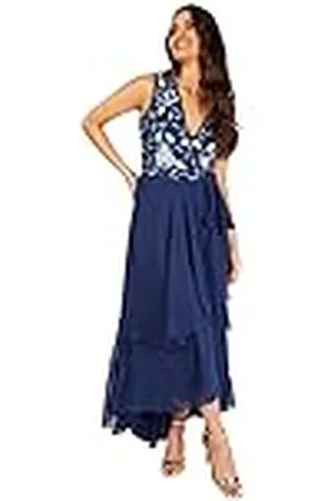 Little Mistress Vestido Largo con Volantes Adornados Sycamore para Mujer, Talla 10, Color , 38