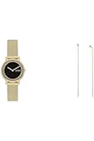 Skagen Reloj de Mujer Signatur Lille de acero Inoxidable y Pendientes Kariana de Plata de Ley, Tono Dorado, Set