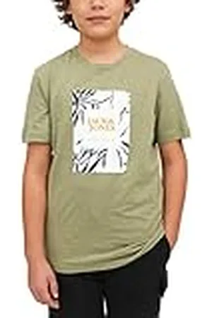 JACK & JONES Junior Jorcrayon Branding tee SS Crew Neck Jnr Camiseta, Verde Aceite, 140 para Niños