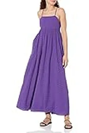 THE DROP Shyla Vestido Largo con Ojal de Algodón para Mujer, , L