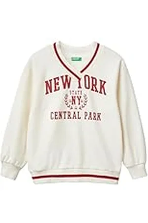 Benetton Jersey M/L 32n4c400a Sudadera con Capucha, Color Blanco, 140 cm Niñas y niñas