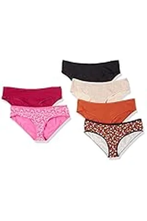 Amazon Ropa Interior Tipo Hípster de Algodón Mujer, Pack de 6, , 46