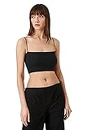 Koton Thin Strappy Square Neck Crop Tank Top, Camiseta de Tirantes Anchos Mujer,