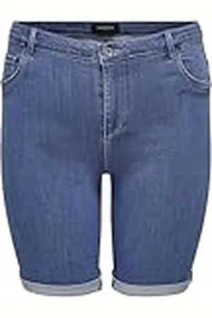 ONLY Pantalones Vaqueros Vaqueros Cortos para Mujer, Talla Grande, elásticos, Bermudas de Talla Grande CARTHUNDER, , 50
