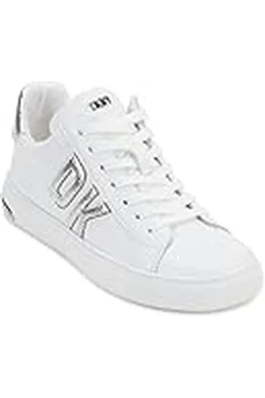 DKNY Abeni Sneaker, Zapatillas Mujer, Blanco y Plateado, 38.5 EU