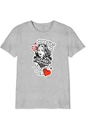 DC Comics Originals Giwowoots005 Camiseta, Gris Melange, 12 Años para Niñas