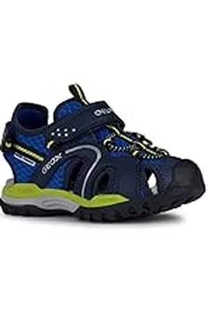 Geox J BOREALIS BOY, Sandalia para Niños, ROYAL/LIME, 35 EU