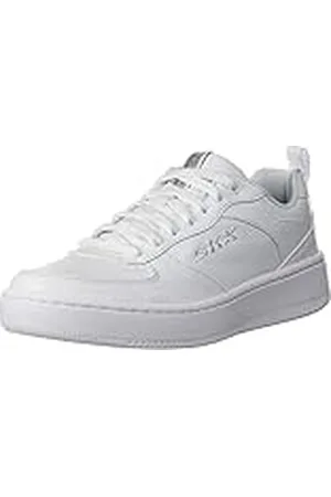 Skechers SPORT COURT 92, Zapatillas para Hombre, White Leather/White Trim, 44 EU