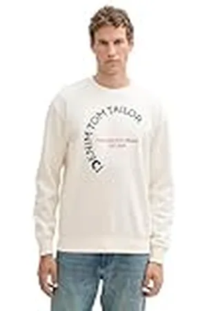 TOM TAILOR 1044786 Sudadera, 12906-Lana de Color Blanco, XL para Hombre