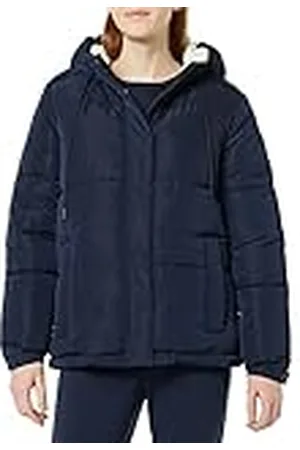Amazon Chaqueta acolchada con capucha y forro de borreguito, repelente al agua, disponible en tallas grandes (anteriormente Amazon Aware) Mujer, , 5XL Grande