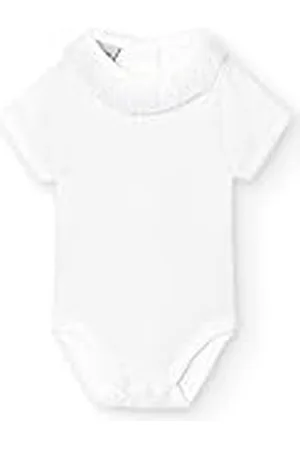 BABIDU Body Bebé Manga Corta 100% Algodón Cuello Batista con Puntilla, Body Bebé Recién Nacido Tejido Suave Hipoalergénico y Transpirable, Ropa Bebé Niño y Niña Unisex, Primera Puesta, Para Uso Diario