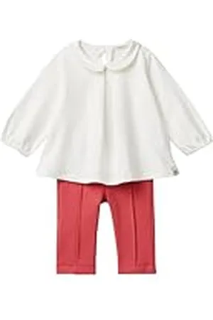 Benetton Comp(Camiseta+pantalón) 38ptak00u, Color Blanco, 62 cm Bebé-Niñas