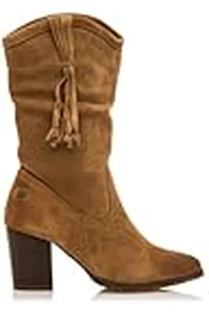 MTNG Botas de tacón Mujer Botas de tacón Jolie 59854 Mujer | De Piel, con Interior Piel, caña Alta y Punta Redonda | Botas de tacón Casual | Cierre con Cremallera | 58617 | Marron